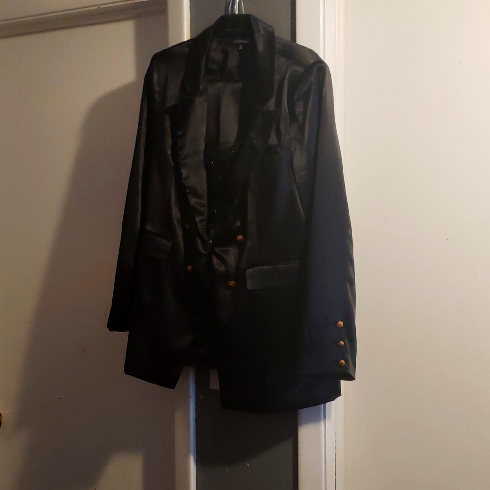 Black silk 2pc pant set